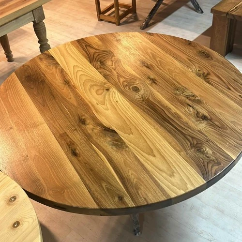 ahşap yuvarlak masa